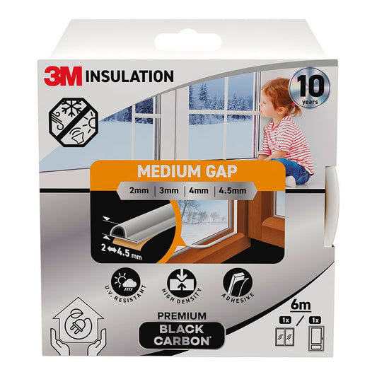 Perfil isolante premium para frestas pequenas 1-3 mm, branco, 6 m_0