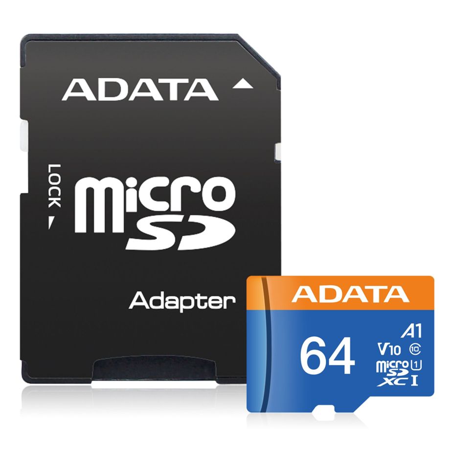 ADATA 64GB Micro SDXC UHS-I A1 Class 10 Premier + Adaptador SD