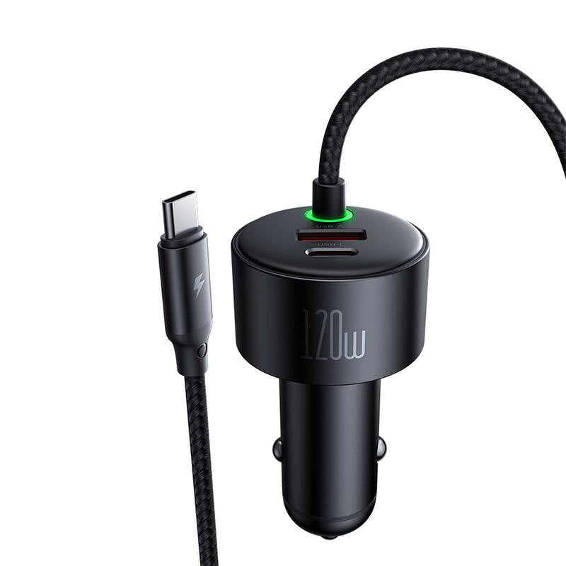 Mcdodo CC-0370 car charger, USB-C, Lightning, 120W, retractable cables_3
