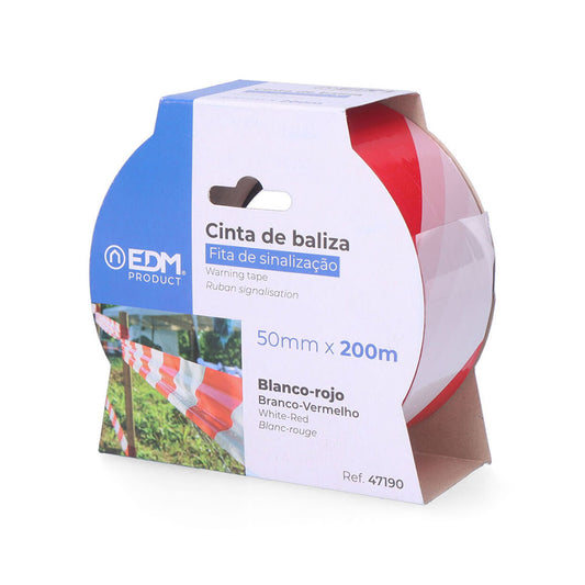 Fita de sinalizaÃ§ao branca/vermelha 200m x 50mm_0