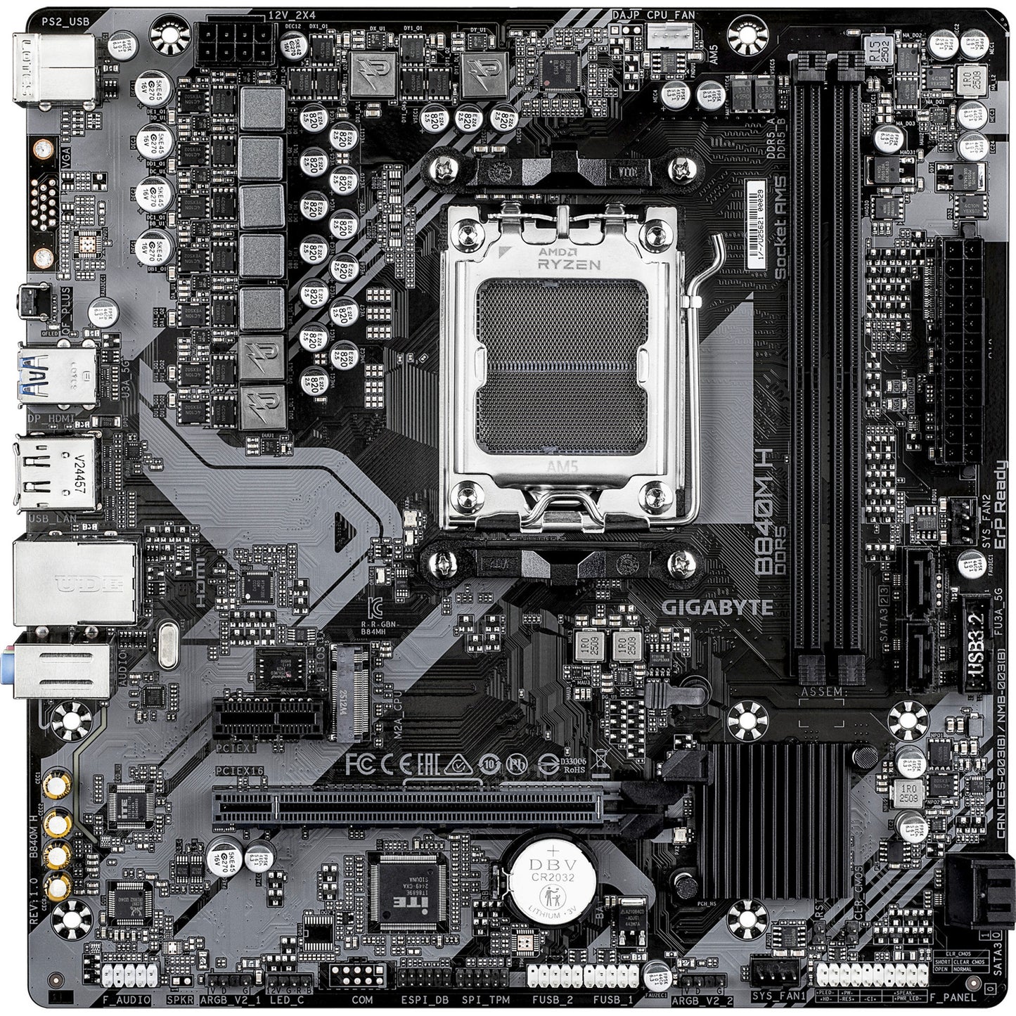 Motherboard GIGABYTE B840M H AM5 µATX DDR5