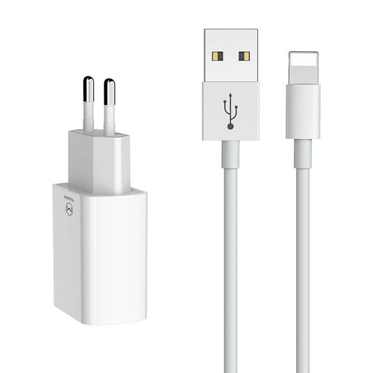 Duální USB nabíječka Mcdodo CH-6720 (EU) Lightning 1m Cestovní sada (bílá)_0