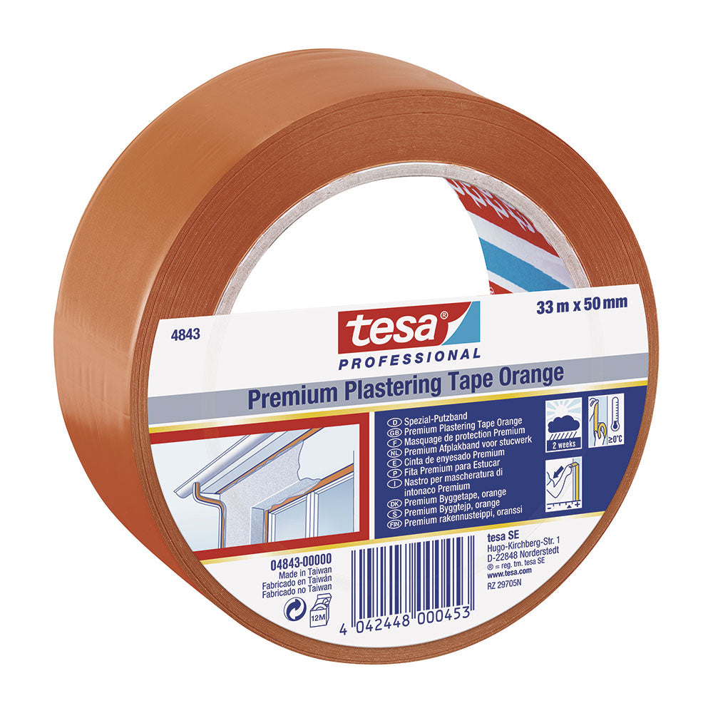 Fita de reboco premium 33m x 50mm laranja 4843 tesa_0