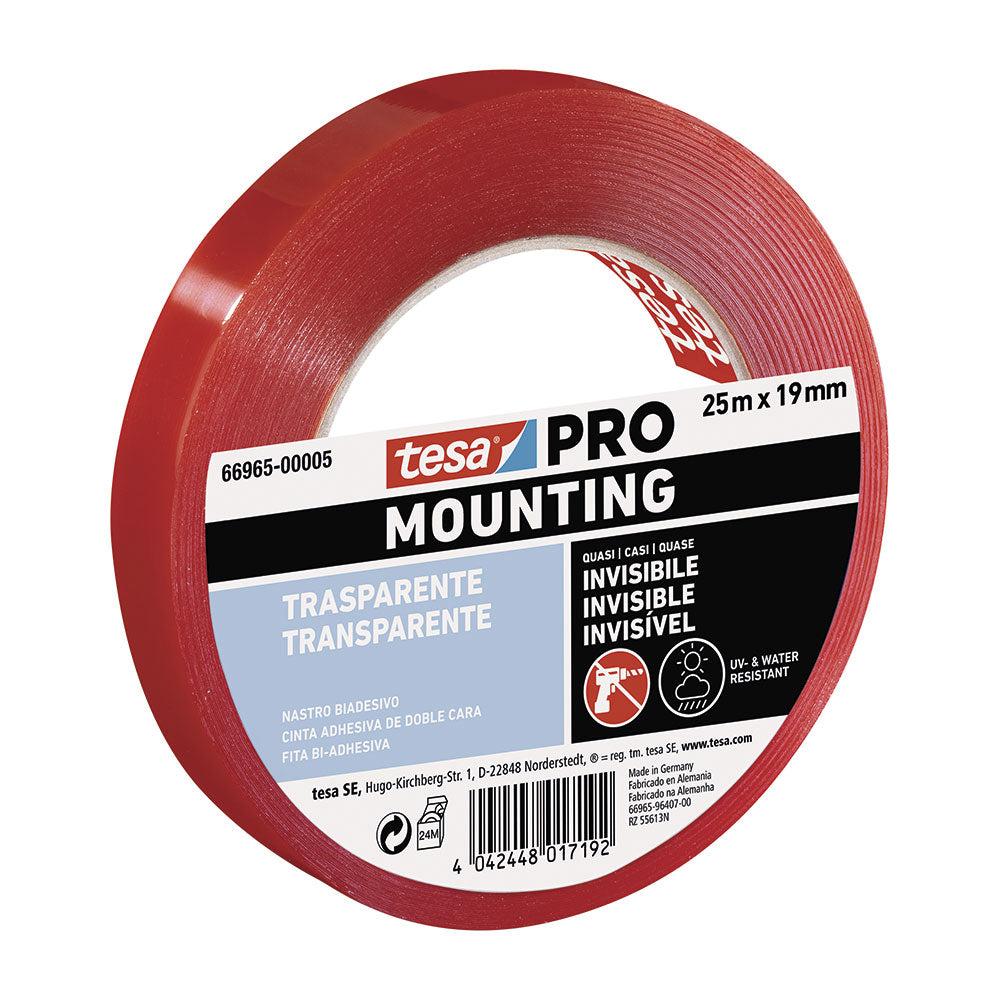 Fita dupla face montagem pro transparente 25m x 19mm_0
