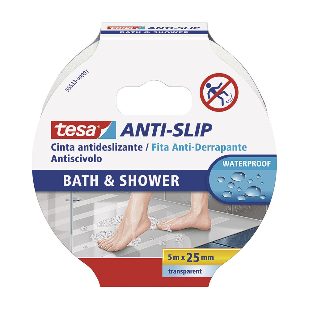 Fita antiderrapante para banho e duche tesa 5m x 25mm transparente._0