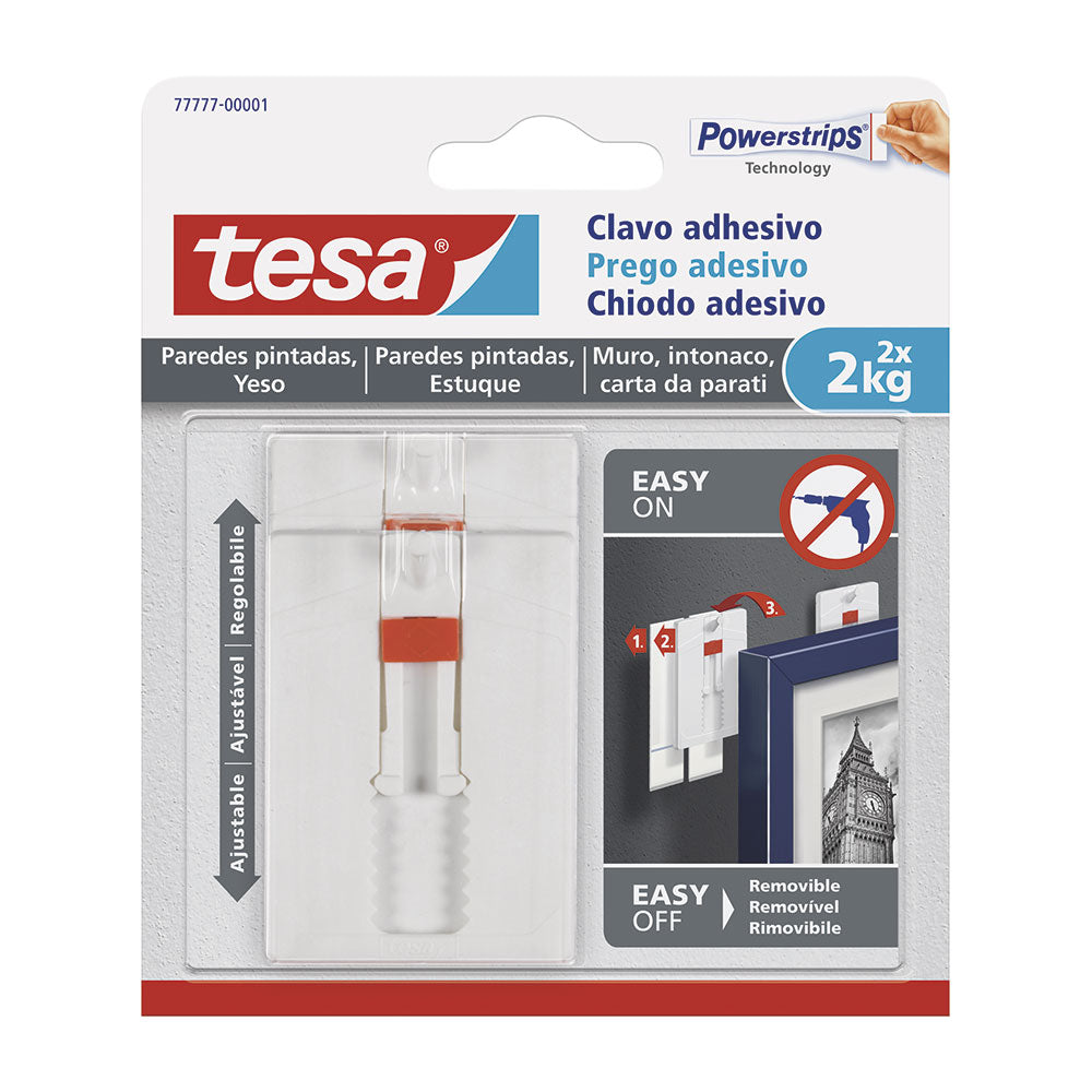 Prego adesiva ajustÃ¡vel sms atÃ© 2kg parede pintada_0