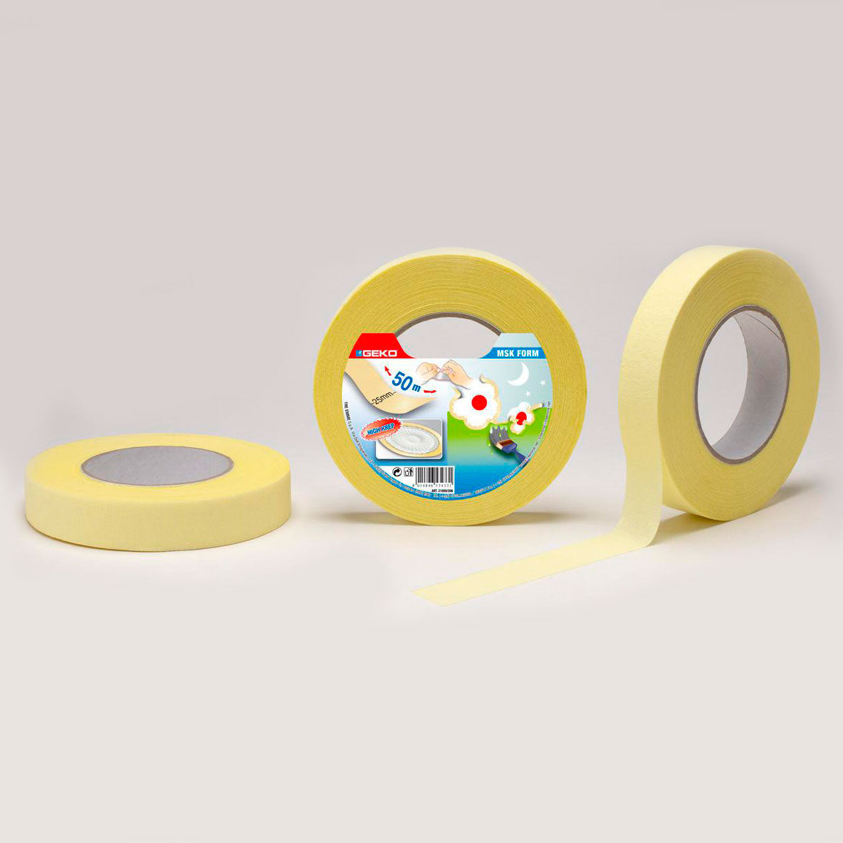 Fita de pintor mask "krep" 50m x 25mm para linhas curvas_0