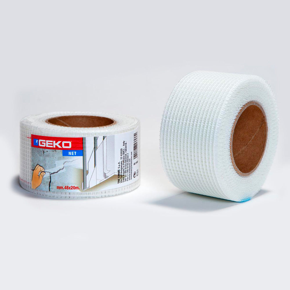 Fita adhesiva para tampar rachaduras 20m x 48mm para grandes rachaduras e unir paineis de gesso geko_0