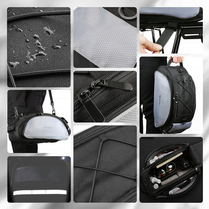 Wozinsky Bike Pannier Bag with Shoulder Strap 13L Black (WBB1BK)_1
