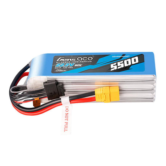 Battery Gens Ace G-Tech 5500mAh 22.2V 60C 6S1P LIPO with XT90 connector_0