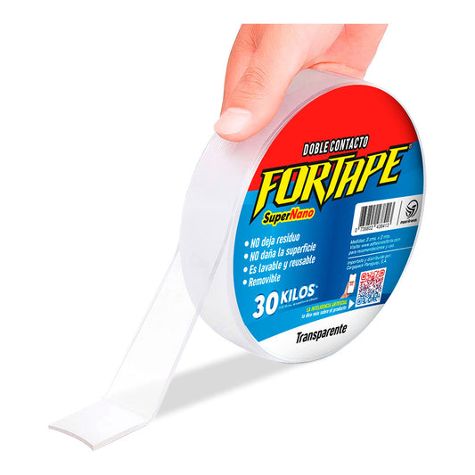 Fita de duplo contato super nano transparente 30 mm x 3 m_0