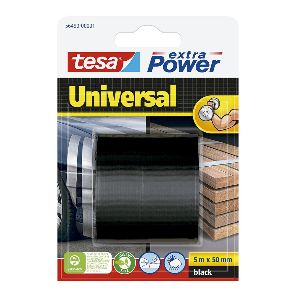 Fita adesiva universal preta de alta resistÃªncia, 50 mm x 5 m_0
