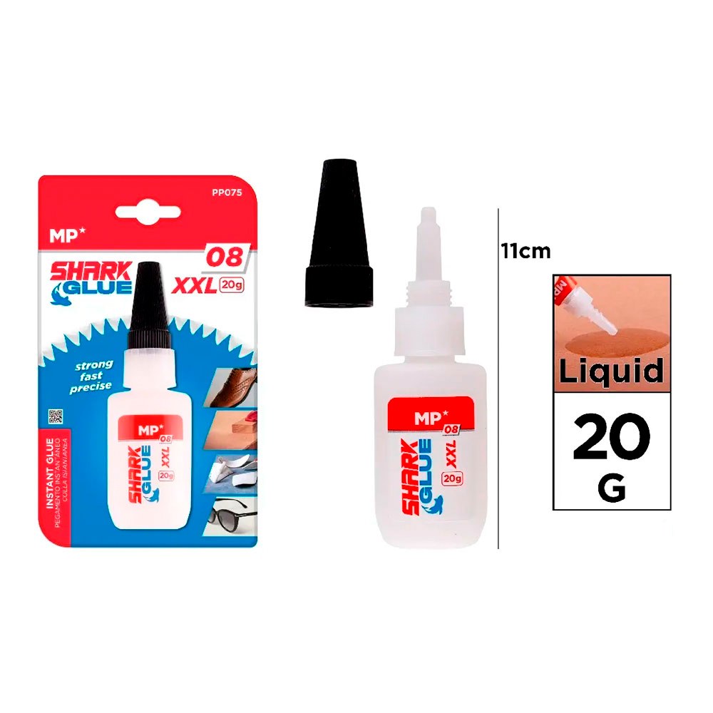 Cola instantÃ¢nea de cianoacrilato shark glue 08 xxl, 20 g, blister_0