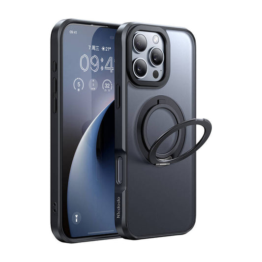 McDodo PC-4932 MagSafe case for iPhone 16 Pro with stand (black)_0