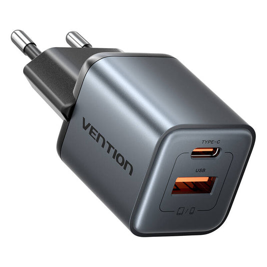 GaN Vention USB-C + USB-A 30W Charger (Gray)_0