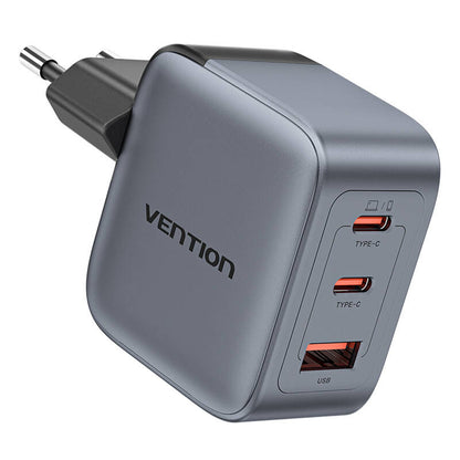GaN Vention USB-C+C+A 70W Charger (Gray)_1