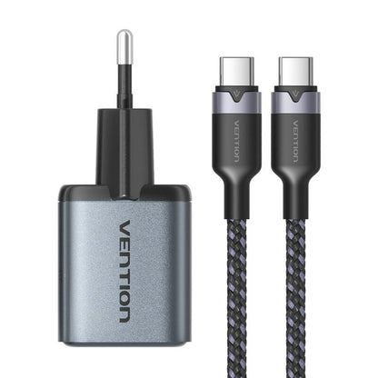 GaN Vention USB-C+A 30W Charger + USB-C-C Cable 1m (Gray)_1