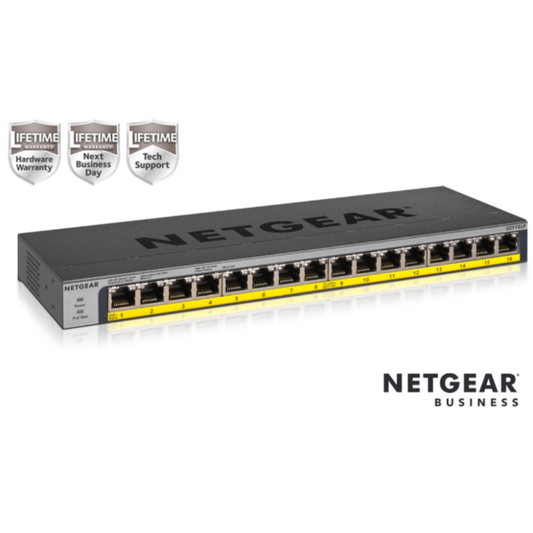 Switch NETGEAR 16-PORT POE/POE+GB Unmanaged / Preto / GS116LP-100EUS_0