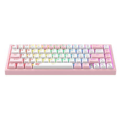 Havit KB874L RGB Mechanical Gaming Keyboard (pink and white)_1