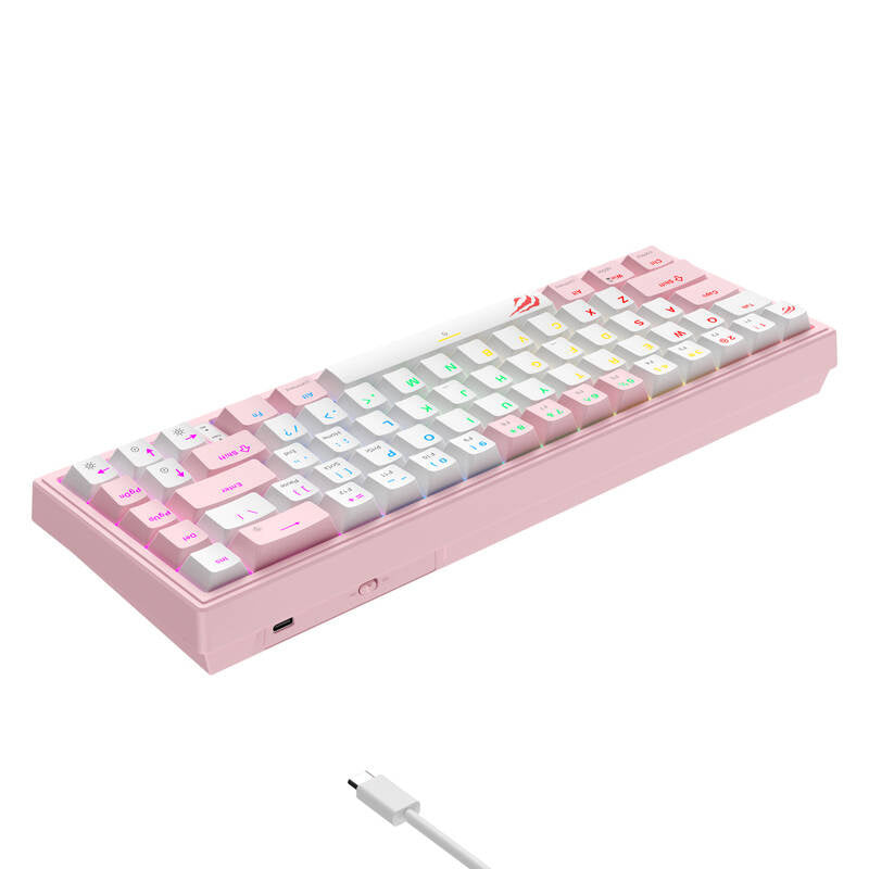 Havit KB874L RGB Mechanical Gaming Keyboard (pink and white)_3