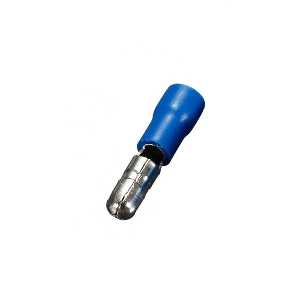 Terminal bala 4 mm saco prÃ© isolado macho 100 unidades_0