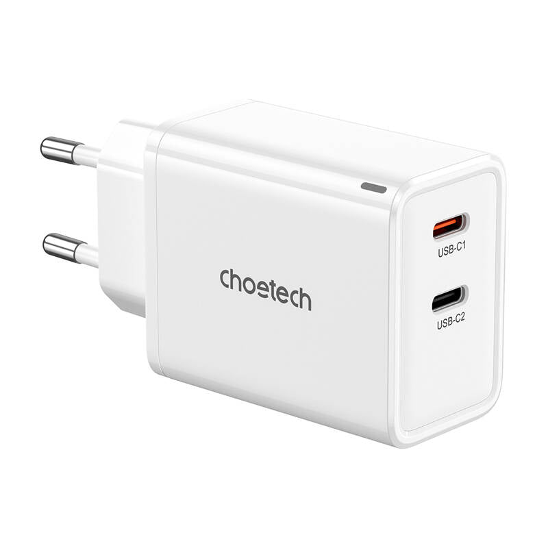 Choetech PD6013 2x USB-C PD 65W GaN wall charger - white_1