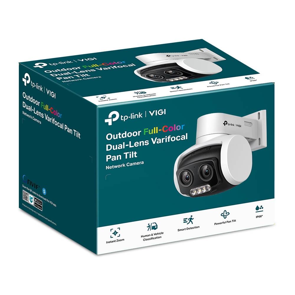Câmara de Segurança de Rede TP-Link VIGI C540V 4-12mm 4MP Full-Color Exterior Wi-Fi/PoE Pan/Tilt/Zoom QHD 1440p IP66