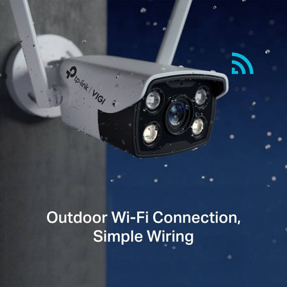 Câmara de Segurança de Rede TP-Link VIGI C340-W 4mm 4MP Full-Color Wi-Fi Outdoor Bullet QHD 1440p IP66