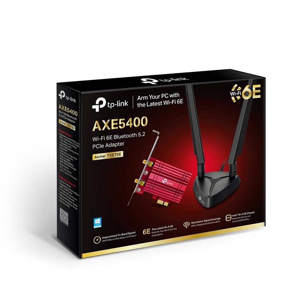 Placa de Rede TP-Link Archer TXE75E AXE5400 Wi-Fi 6E & Bluetooth 5.2 PCI Express