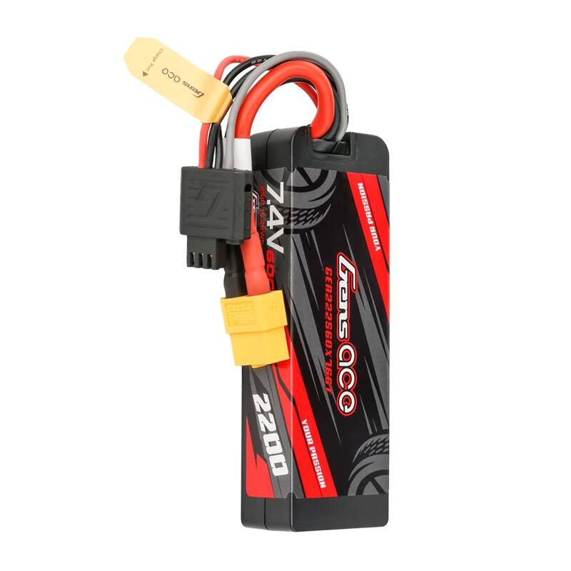 Lipo Gens ace G-Tech 2200mAh 7.4V 2S1P 60C GRP-76 Hardcase Battery with XT60 Plug_1