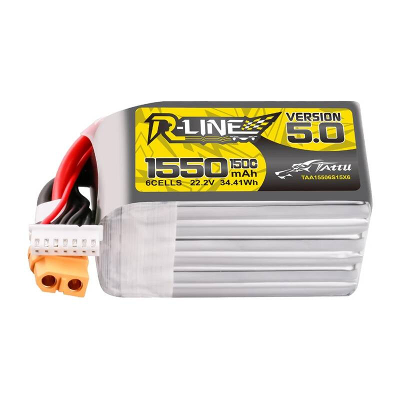 Lipo Tattu R-Line Version 5.0 1550mAh 22.2V 150C 6S battery with XT60 connector_0