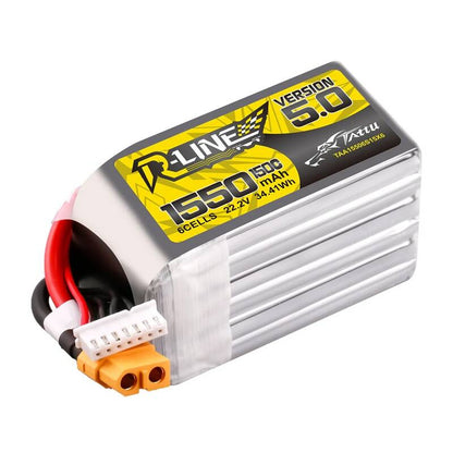 Lipo Tattu R-Line Version 5.0 1550mAh 22.2V 150C 6S battery with XT60 connector_1