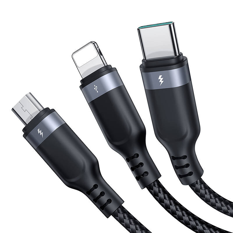 Cable Multi-Use Series 3w1 Joyroom USB-A - Lightning / USB-C / micro USB 1.2 m S-A18 (czarny)_1