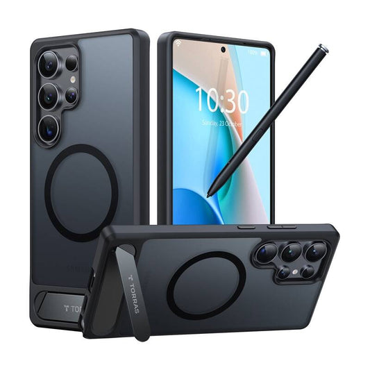 Torras Phone Case Pstand Series for Samsung S25 Ultra (black)_0