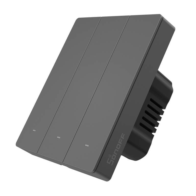 Smart WiFi wall switch SONOFF M5-3C-80 (3-channel, for frame, graphite)_1