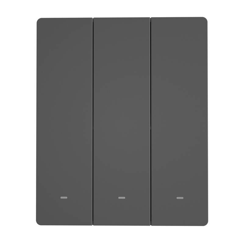 Smart WiFi wall switch SONOFF M5-3C-80 (3-channel, for frame, graphite)_2