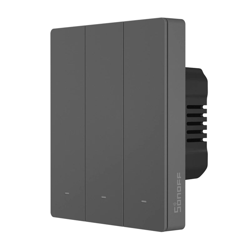 Smart WiFi wall switch SONOFF M5-3C-80 (3-channel, for frame, graphite)_4