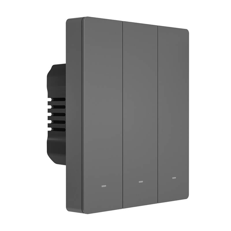 Smart WiFi wall switch SONOFF M5-3C-80 (3-channel, for frame, graphite)_4
