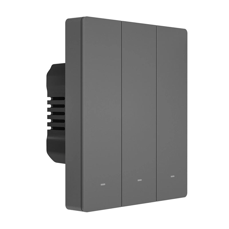Smart WiFi wall switch SONOFF M5-3C-80 (3-channel, for frame, graphite)_5