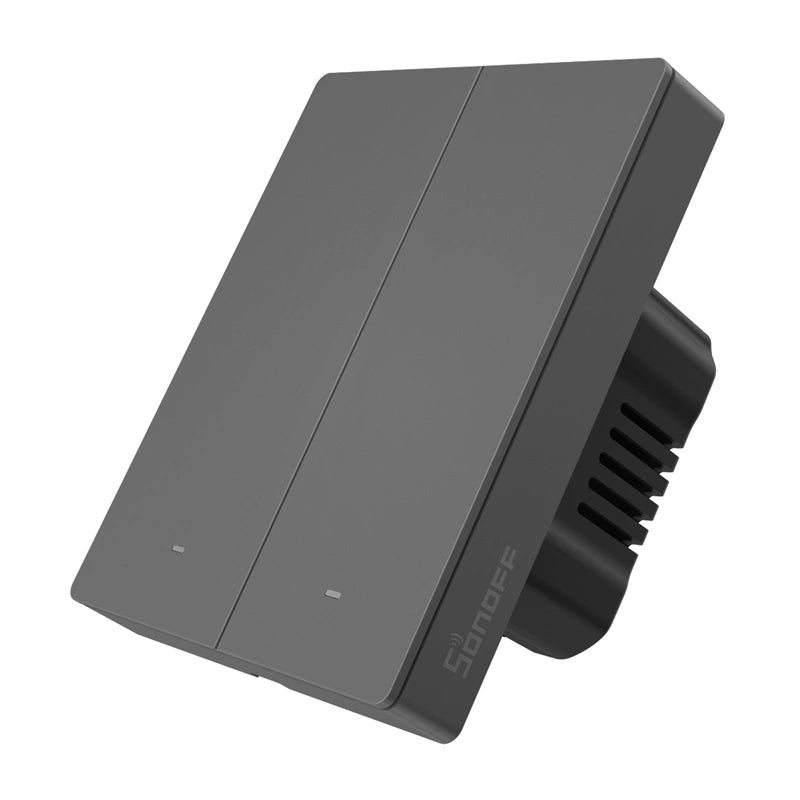 Smart Matter over WiFi wall switch SONOFF M5-2C-80 (2-channel, for frame, graphite)_0