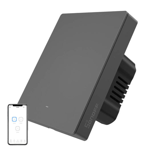 Smart WiFi wall switch SONOFF M5-1C-80 (1-channel, for frame, graphite)_0