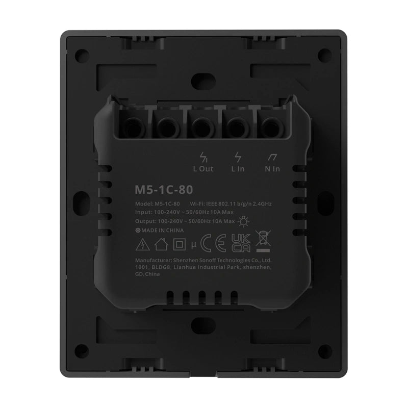 Smart Matter Over Wi-Fi wall switch SONOFF M5-1C-80 (1-channel, for frame, graphite)_4
