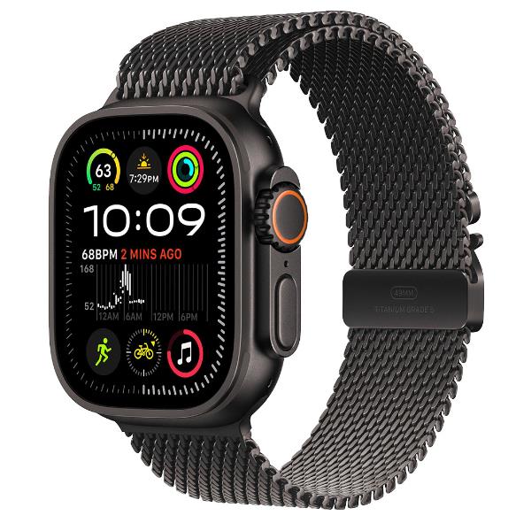 Apple Watch Ultra 2 GPS + Cellular, Cassa 49 mm in titanio nero con Loop in maglia milanes_0