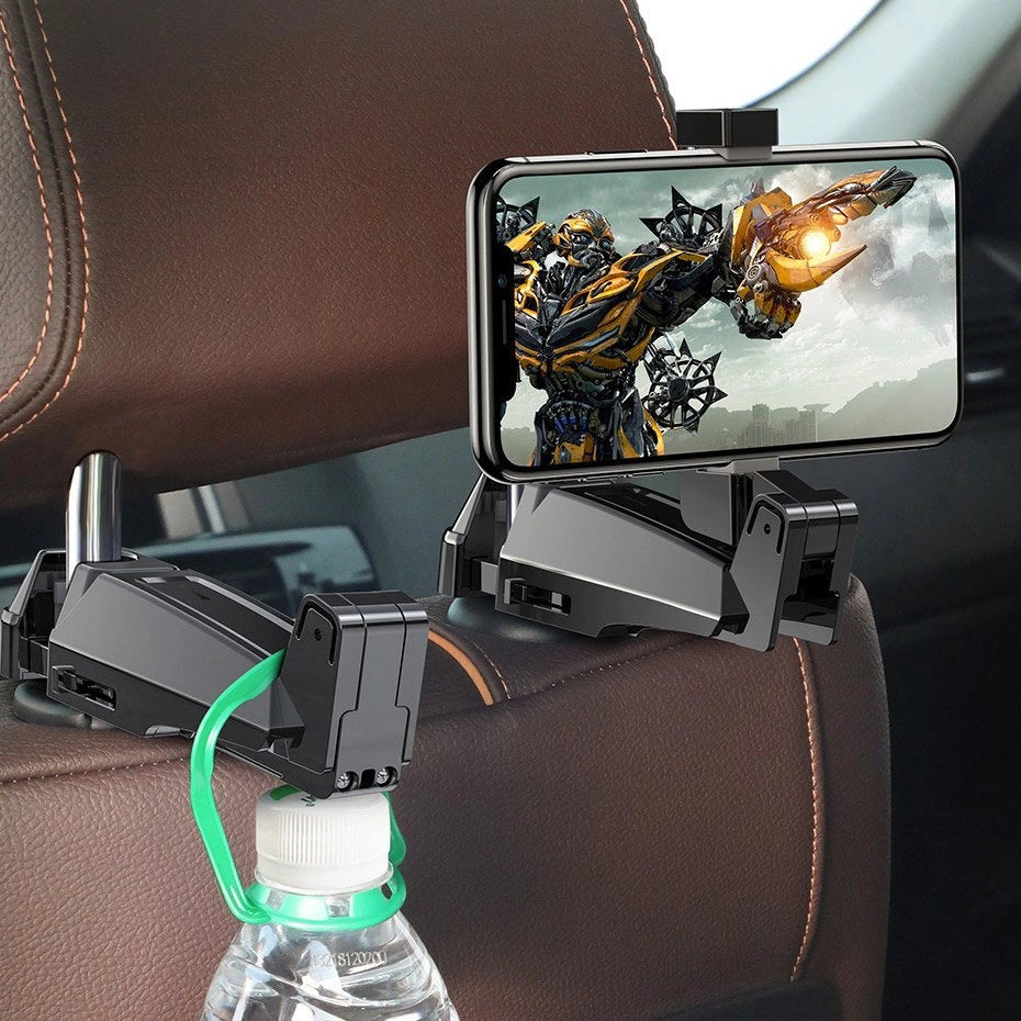 Baseus backseat vehicle holder car hanger phone holder 4.0''-6.5'' for the headrest black (SUHZ-A01)_16