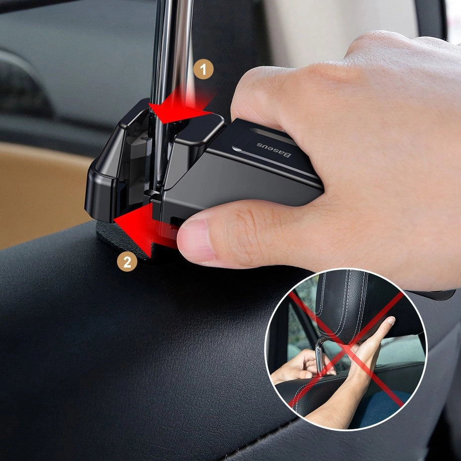 Baseus backseat vehicle holder car hanger phone holder 4.0''-6.5'' for the headrest black (SUHZ-A01)_25