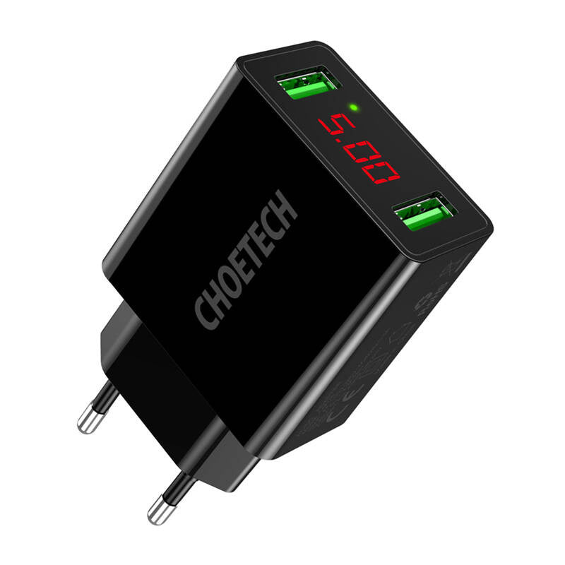 C0028 2*USB-A network charger with display (black)_1