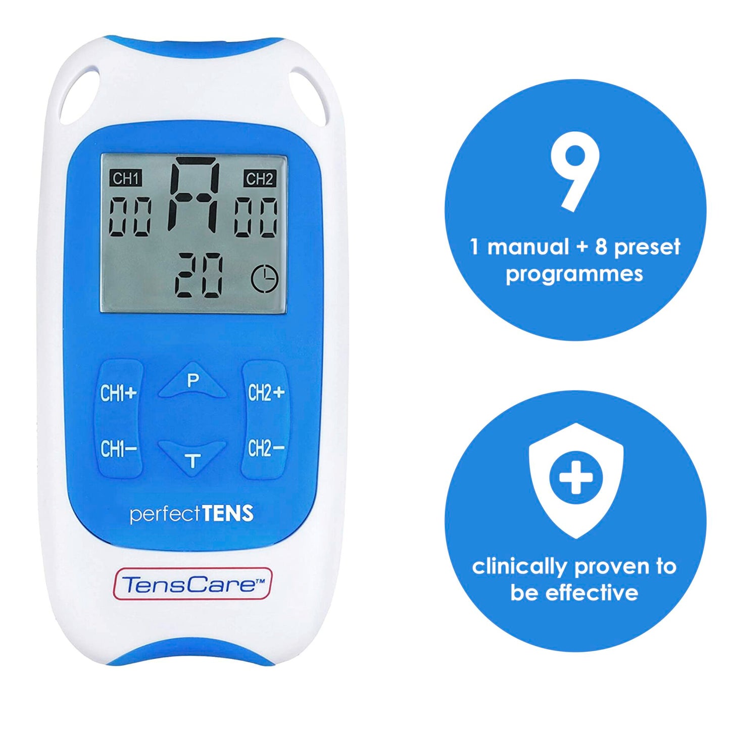 Eletroestimulador TensCare Perfect TENS 2 Canais 60 Níveis