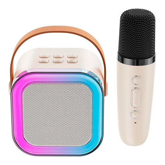 Karaoke mini com leds rgb, 8,8 x 6,8 x 8,8 cm_0