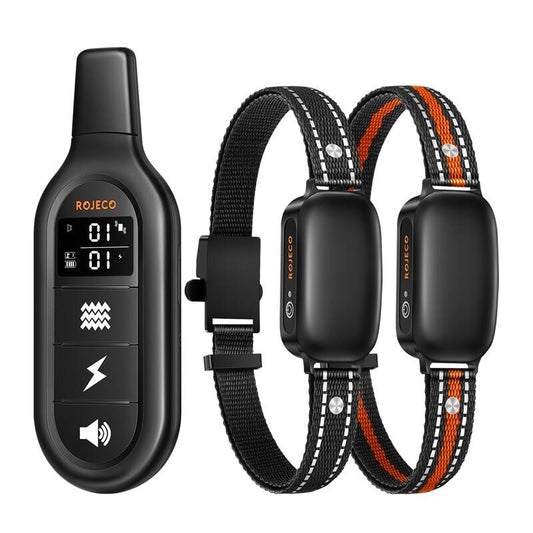 RojecoPD521 1000m Dog Training Collar with 2 collars (black)_0
