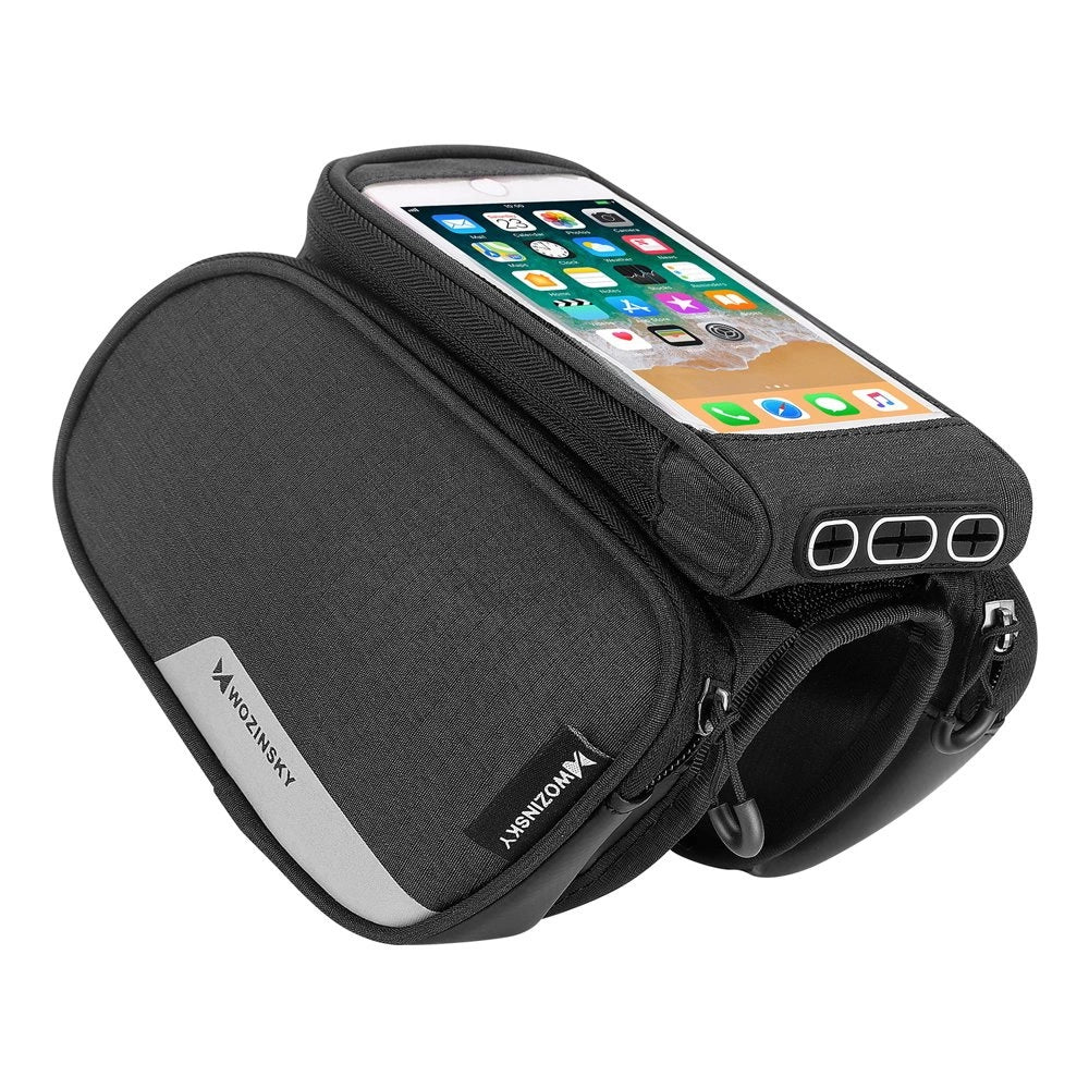 Wozinsky frame bike bag + detachable phone cover up to 6.5 "1.5l black (WBB7BK)_2